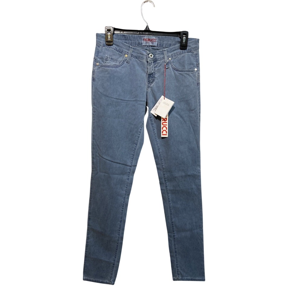 Fiorucci Womens Jeans Push-Up Skinny Denim Faded Blue Italy Size 30 Indie NEW